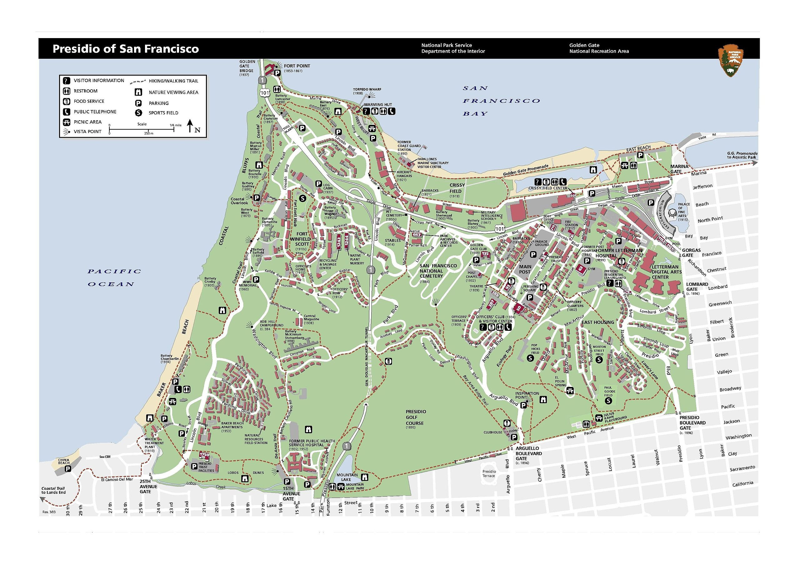 A map of the Presidio
