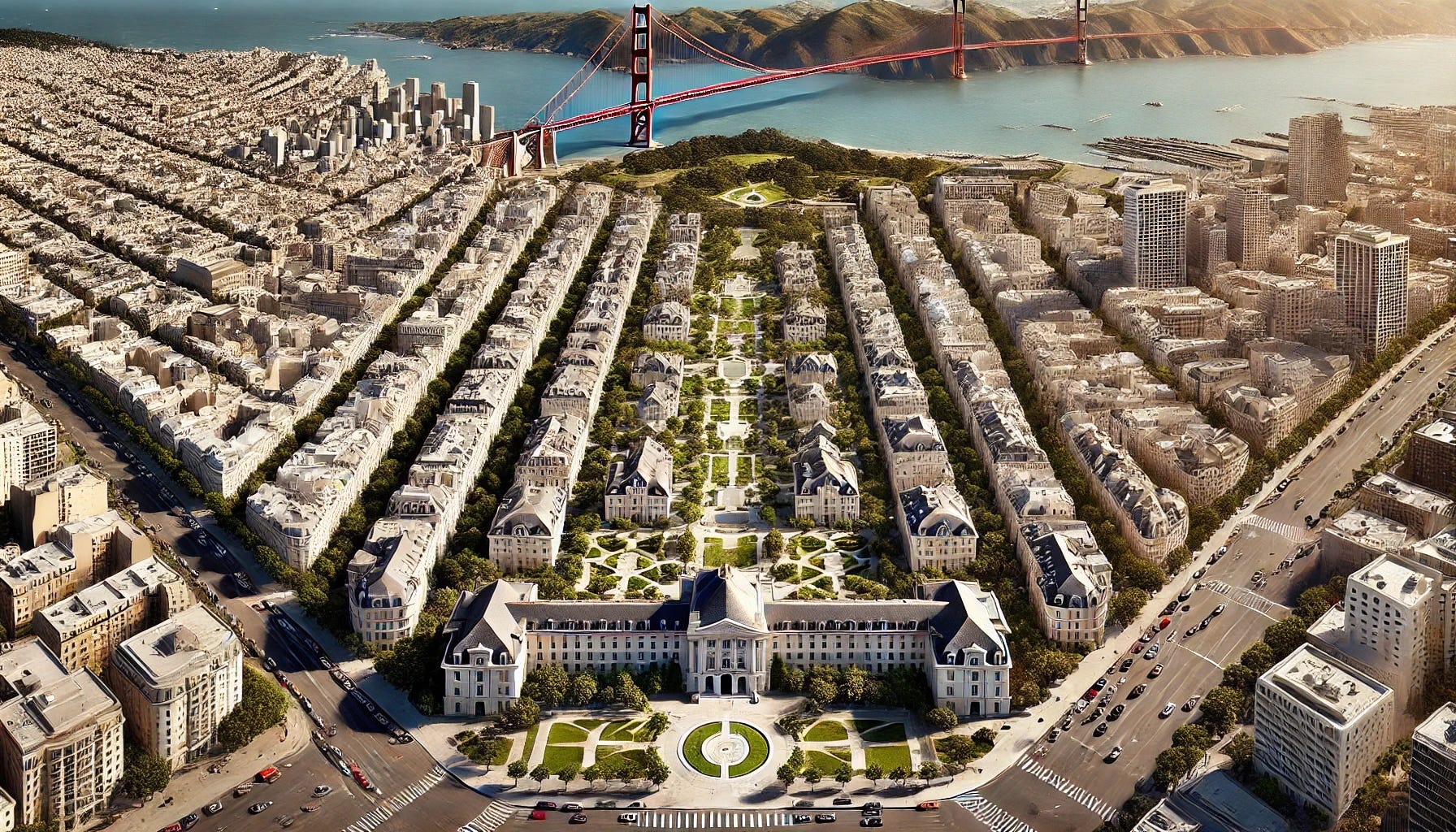 At Parisian densities, the Presidio can hold 100k+ people
